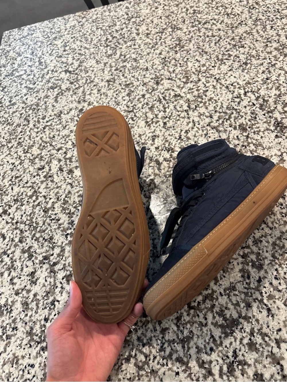 Burberry Navy High-Top Sneakers - Picture 3 of 6
